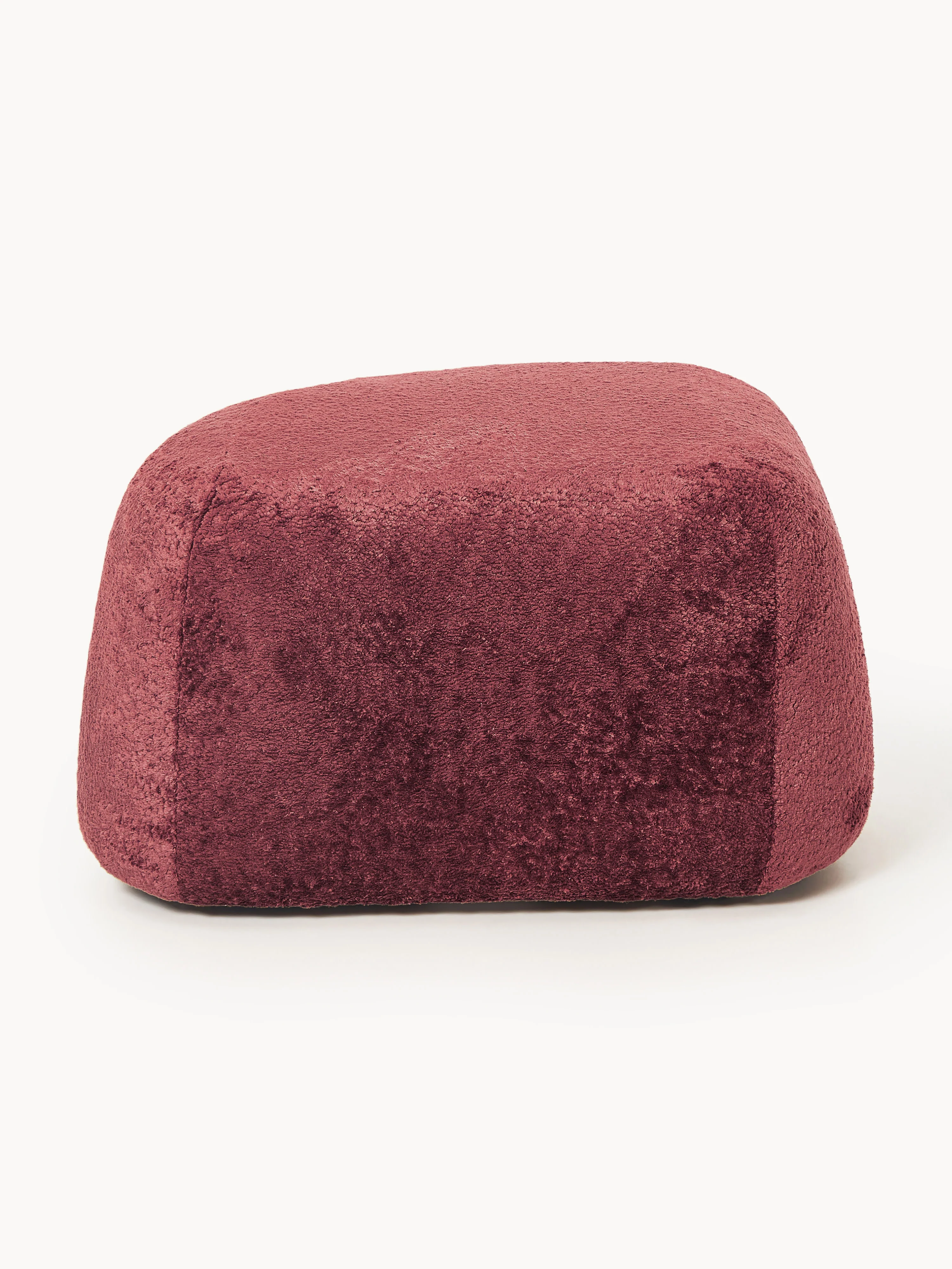 Ovale Ottomane Wolke aus Teddy-Bouclé