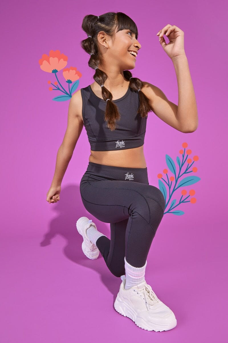 Hello Franki Sport Black Leggings for girls
