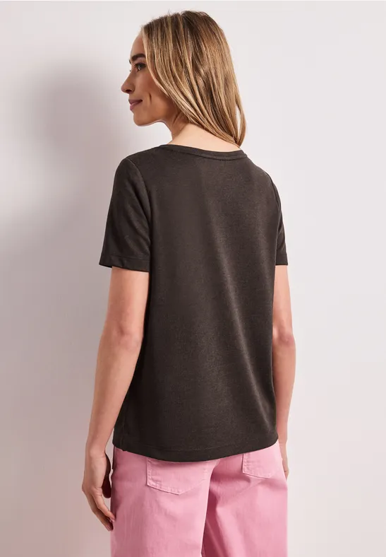 T-Shirt mit Rundhals und Wording