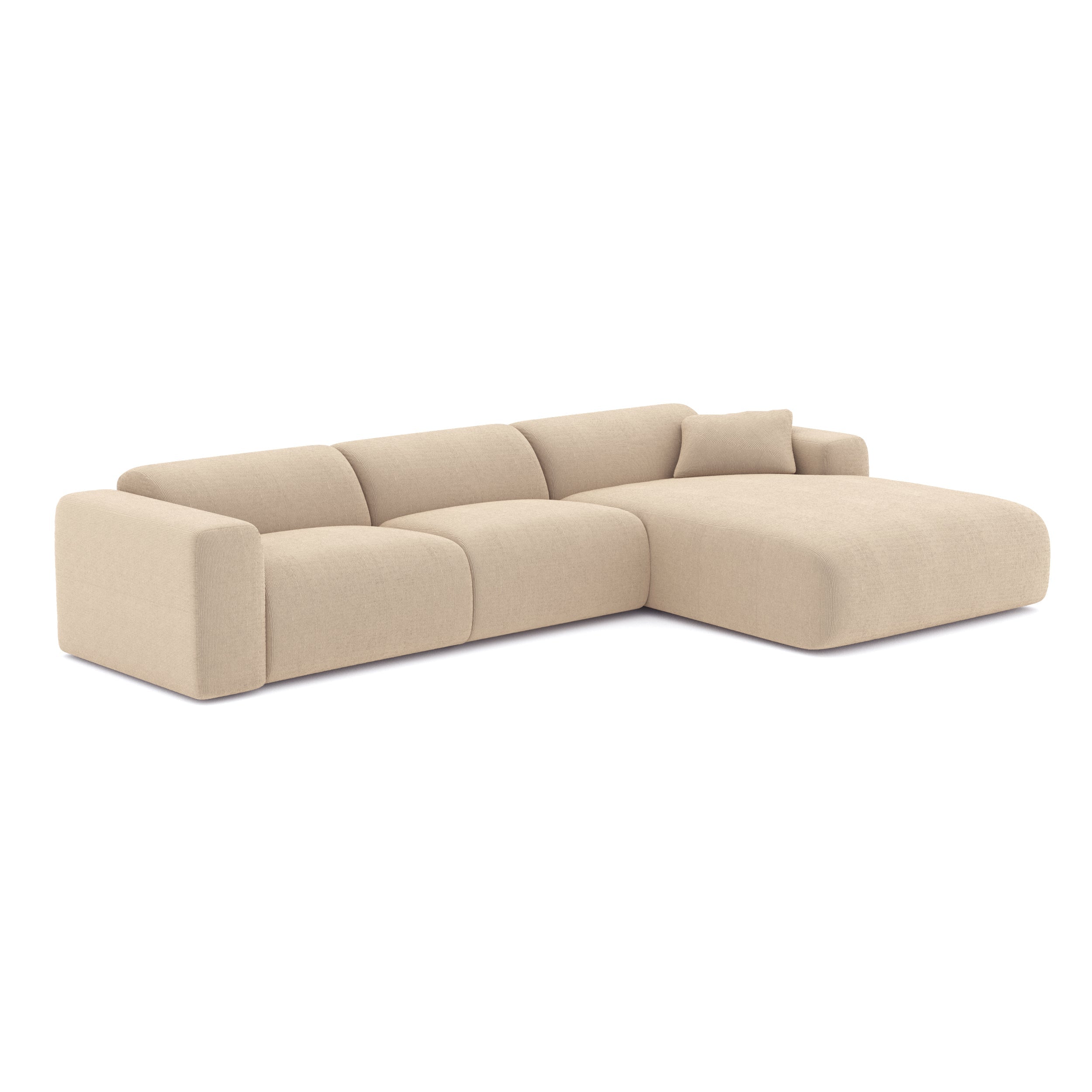Rechte hoekbanken MYRA 5 personen Corduroy Beige