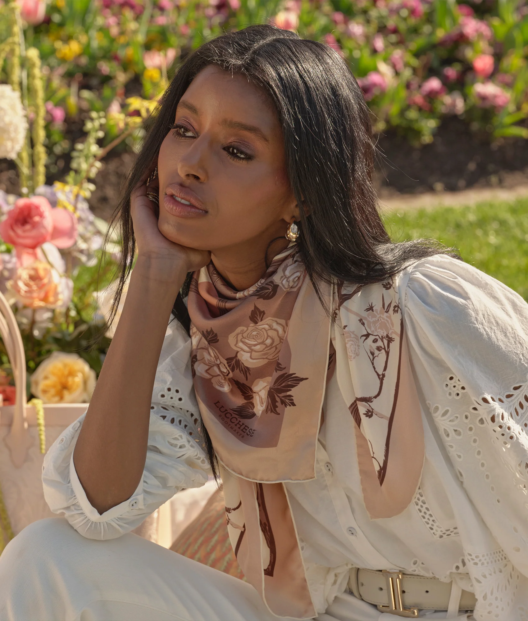 Cavalry Rose Scarf - Blush