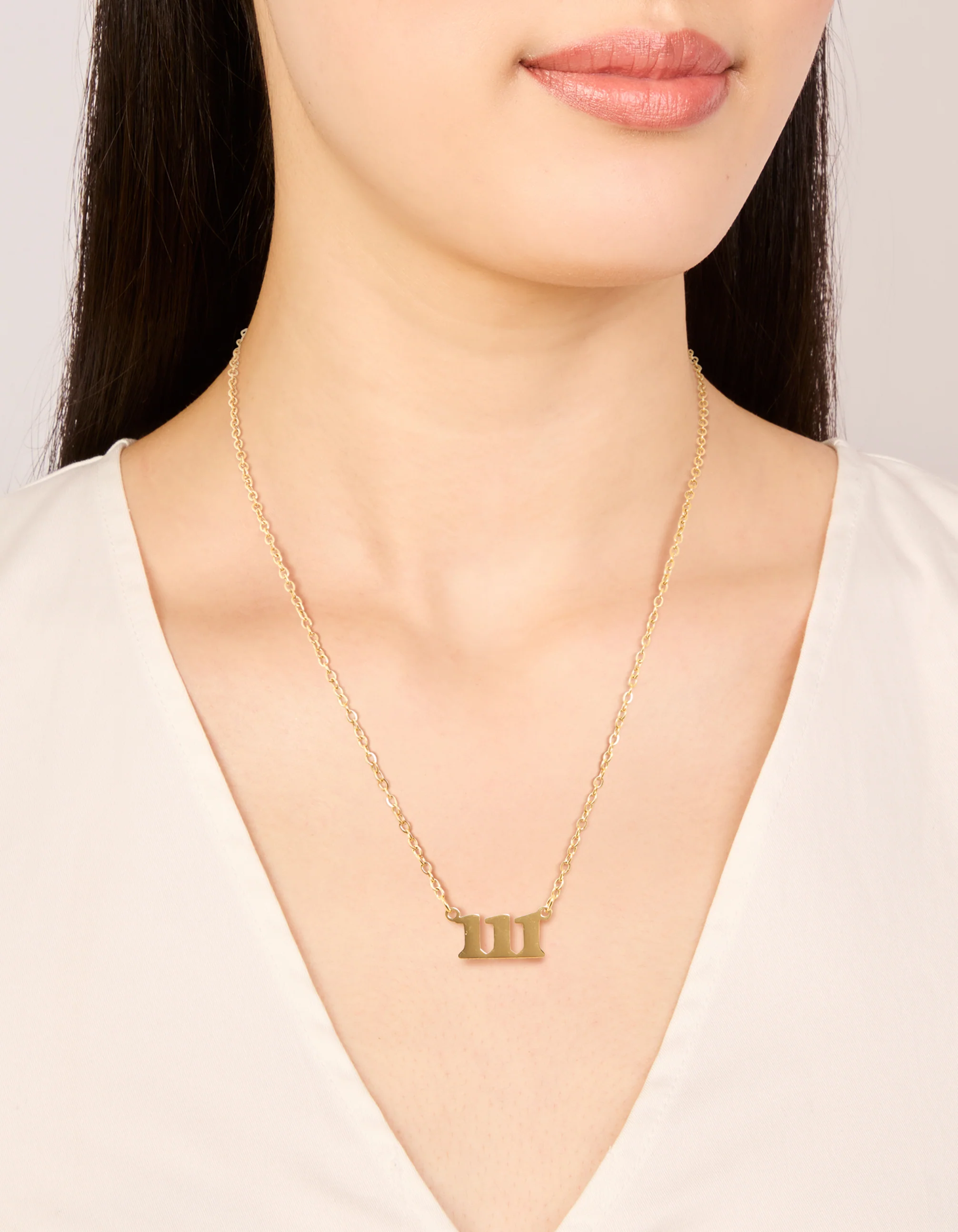 Waterproof Gold Plated Stainless Steel Angel Number 111 Necklace