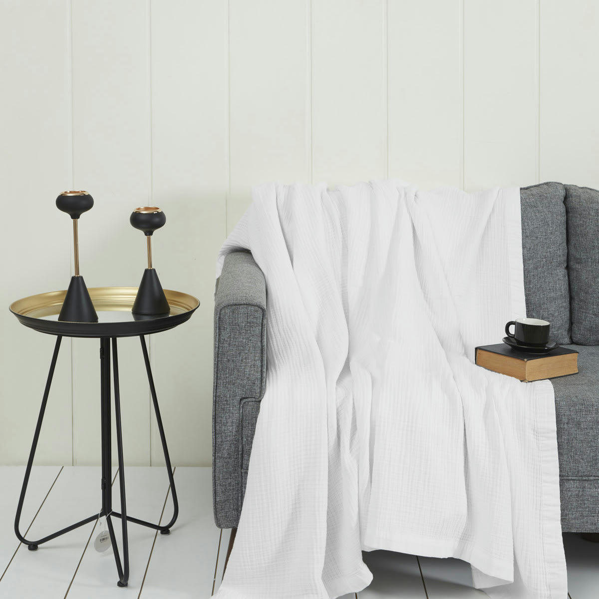 LOFT - Plaid en gaze de coton  blanc 130x170 cm