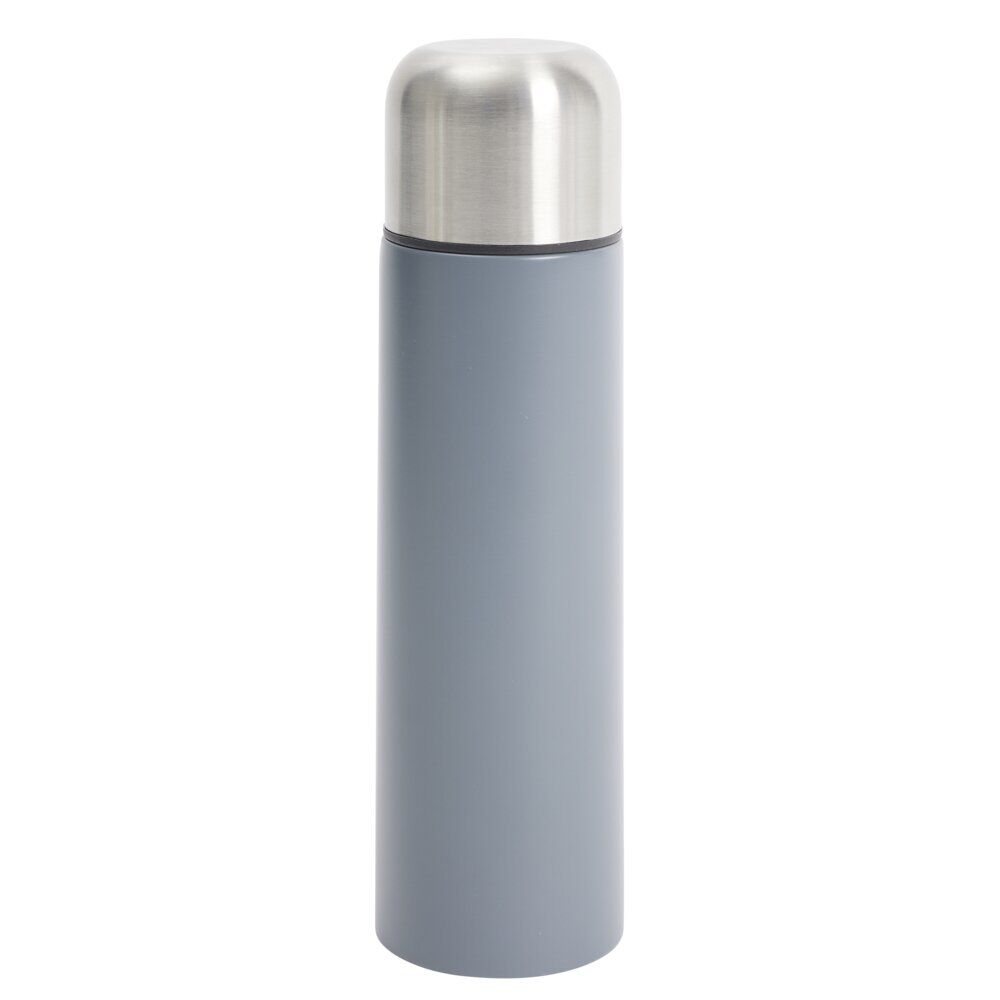 Bouteille isotherme thermos inox 500ml avec tasse intégrée gris foncé Ø7xH24cm