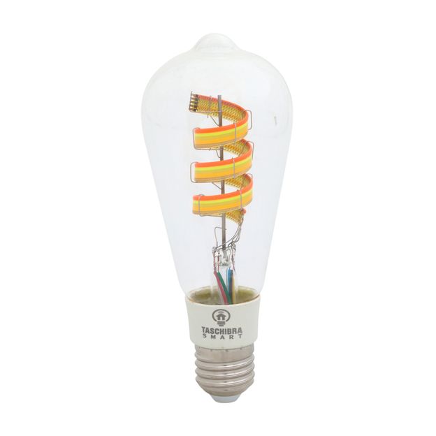 LÂMPADA FILAMENTO RGB E27 6W ST64 127 220V TASCHIBRA