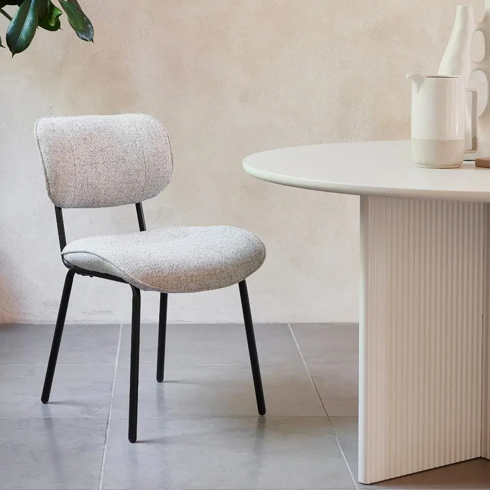 Eetkamerstoel Zonder Armleuning - Off White Stof - Buffalo - Set van 2