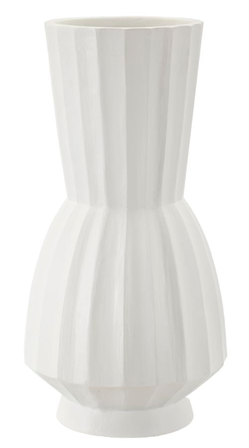 Witte magnesium vaas, ø 25x50 cm
