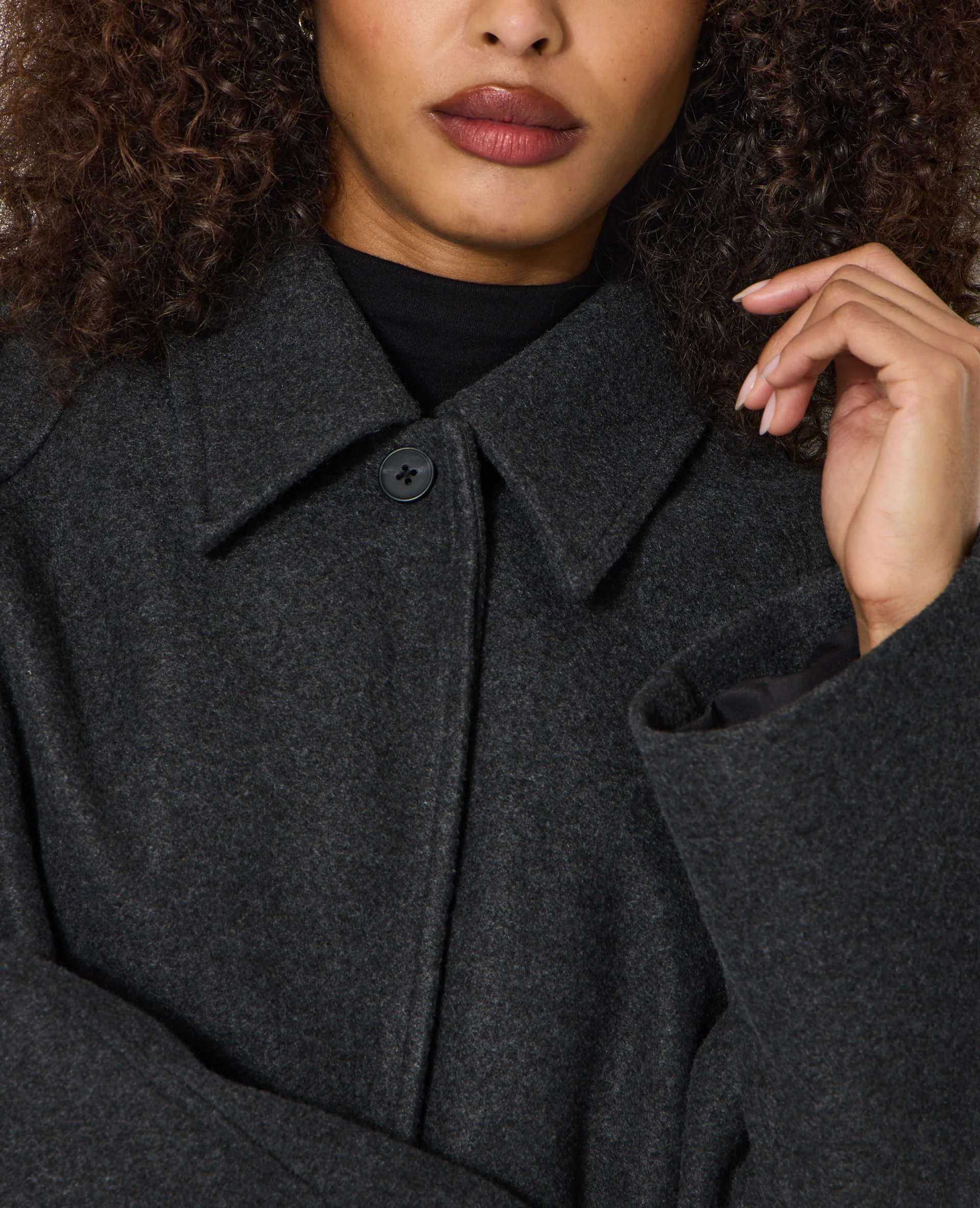 Manteau court drap de laine