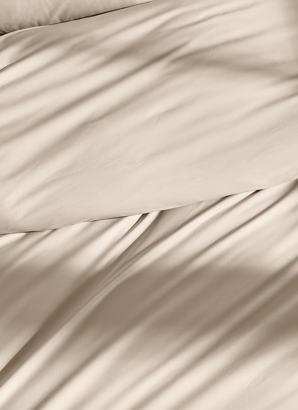 HOUSSE DE COUETTE UNIE EN PERCALE DE COTON SABLE