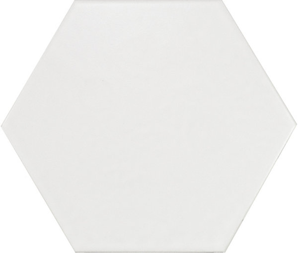 Carrelage sol et mur intérieur hexagonal uni blanc mat L.20 x l.17,5 cm x ép.8 mm, Hexa