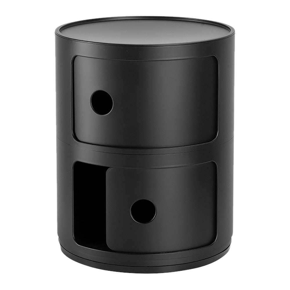 Kartell Componibili Kast Ø 32 cm - 2 Modules - Mat Zwart