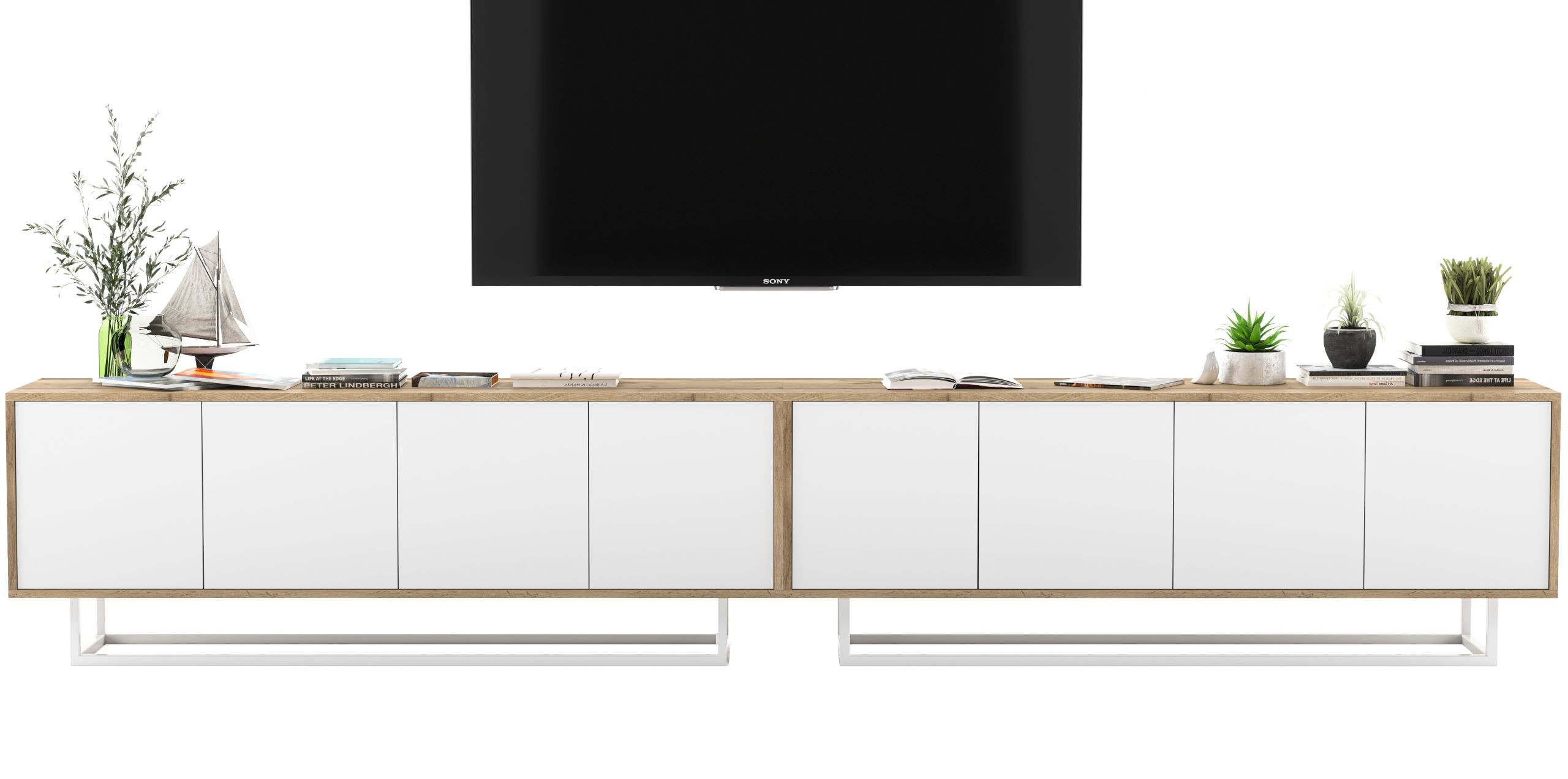 Szafka RTV Loft Industrialna Komoda Biały MAT 300