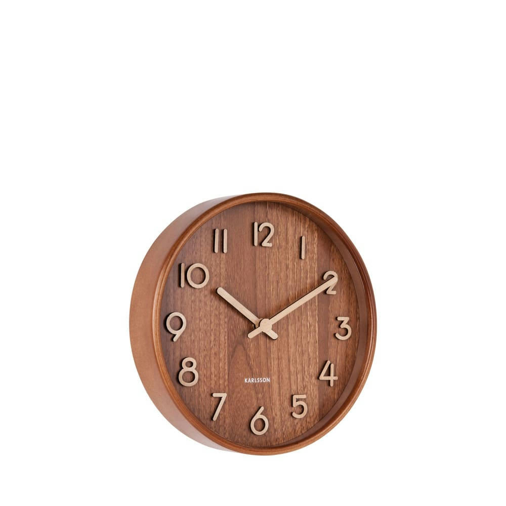 PURE - Horloge murale ronde en bois D22cm