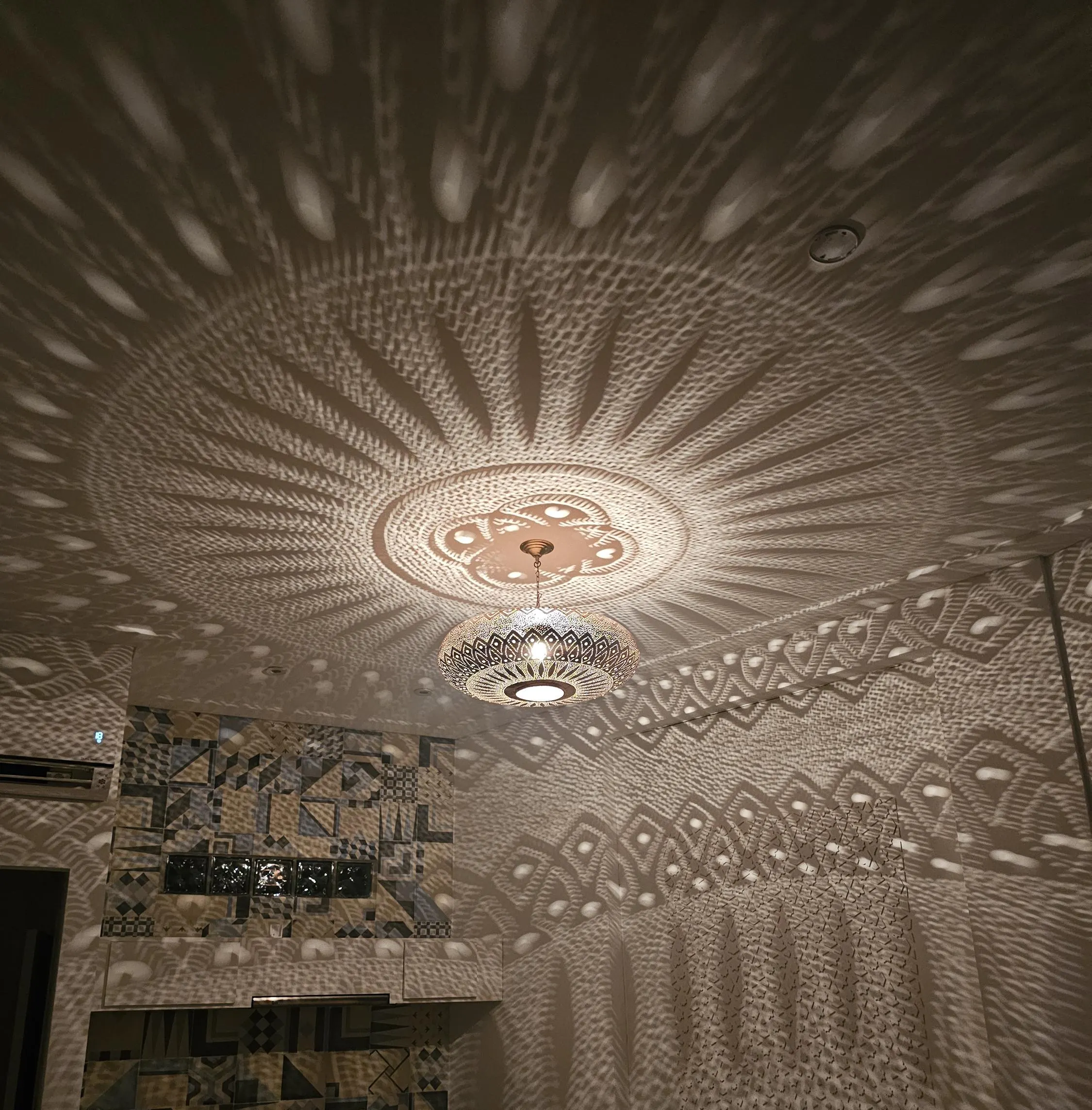 Moroccan brass pendant light