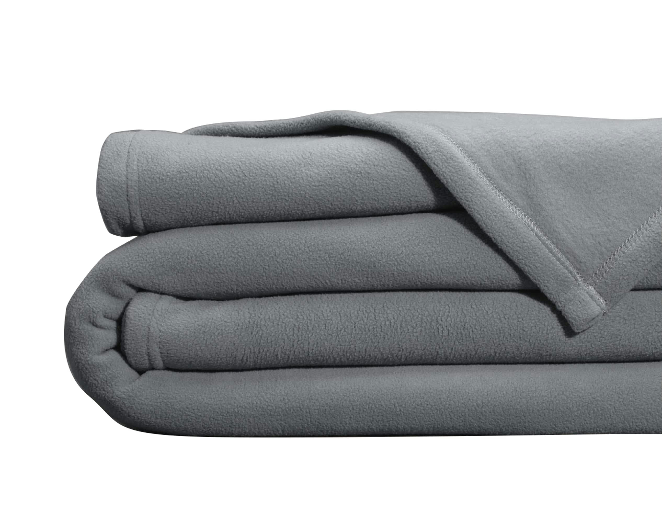 POLARIA - Couverture polaire 220x240 gris en microfibre 350g/m²
