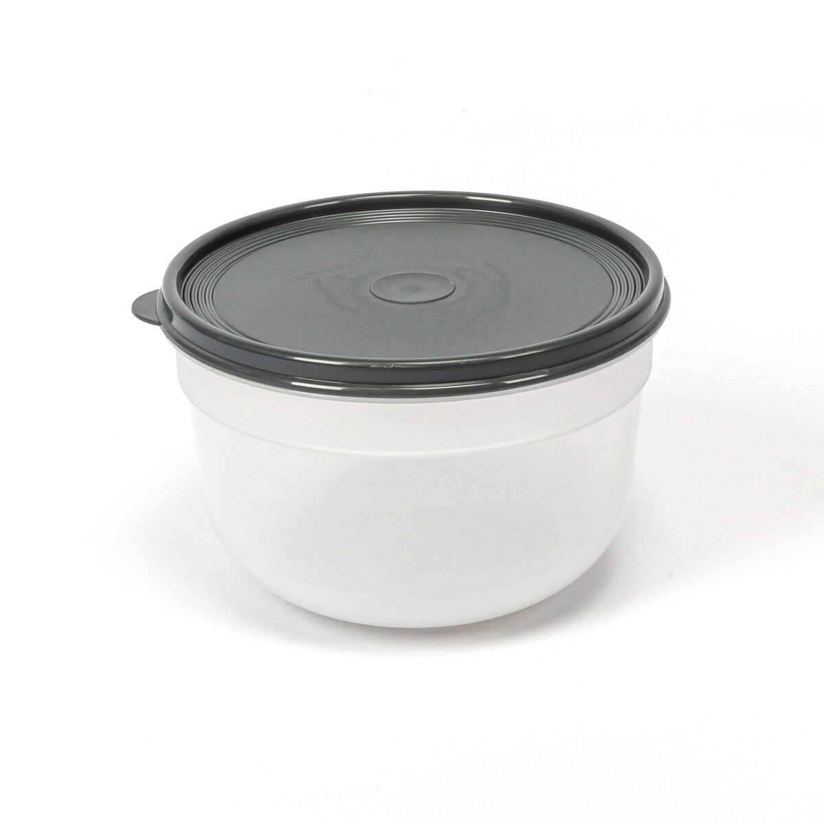 Caixa redonda com tampa cinza 2,4l