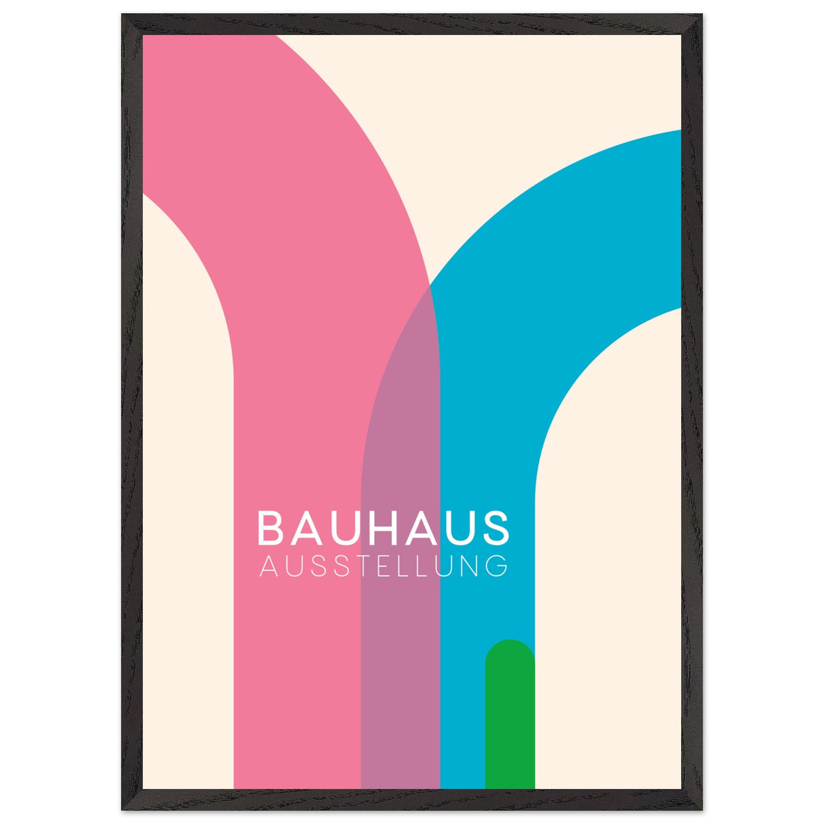 Artfulprints Poster met Lijst Bauhaus - Ausstellung  - 50x70 cm - Meerkleurig