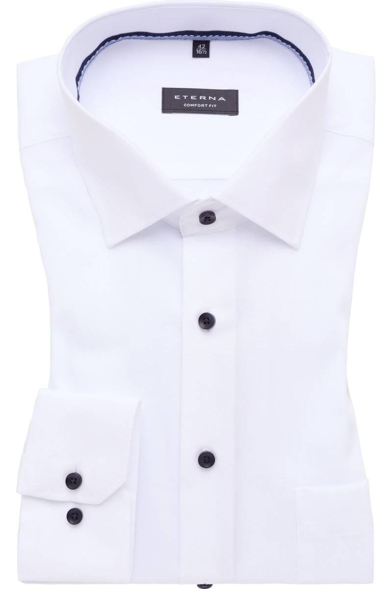 ETERNA Comfort Fit Hemd weiss, Einfarbig (extra kurzer Arm)