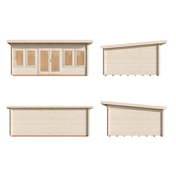 Blockbohlenhaus »Lisa«, Holz, BxHxT: 578 x 234 x 380 cm (Außenmaße inkl. Dachüberstand)