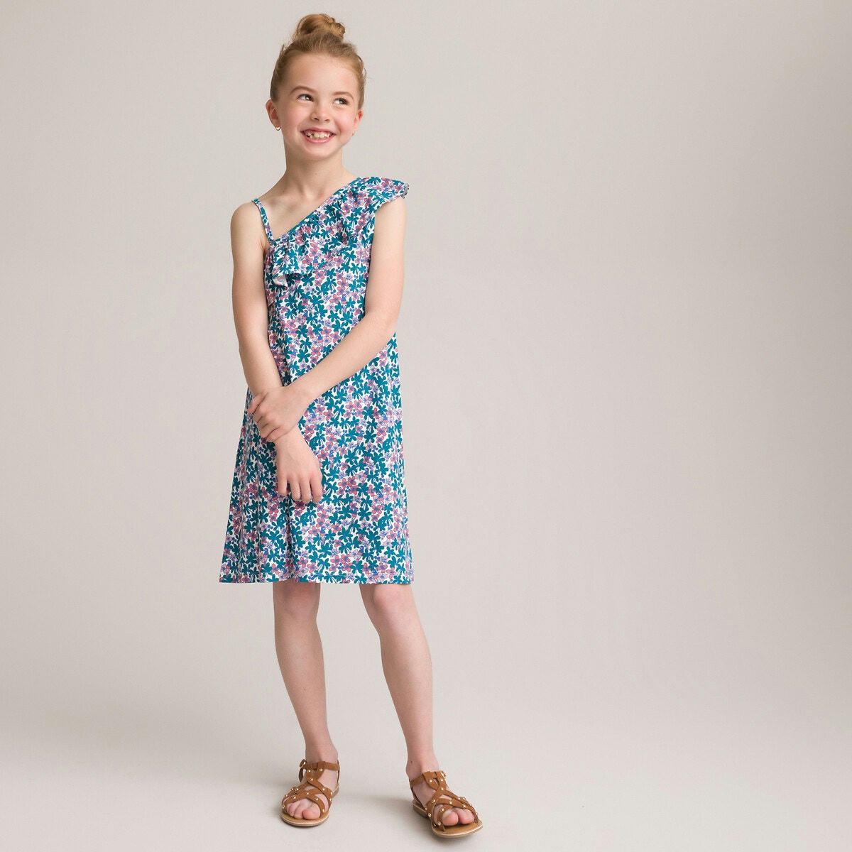 Robe encolure asymétrique, coton bio