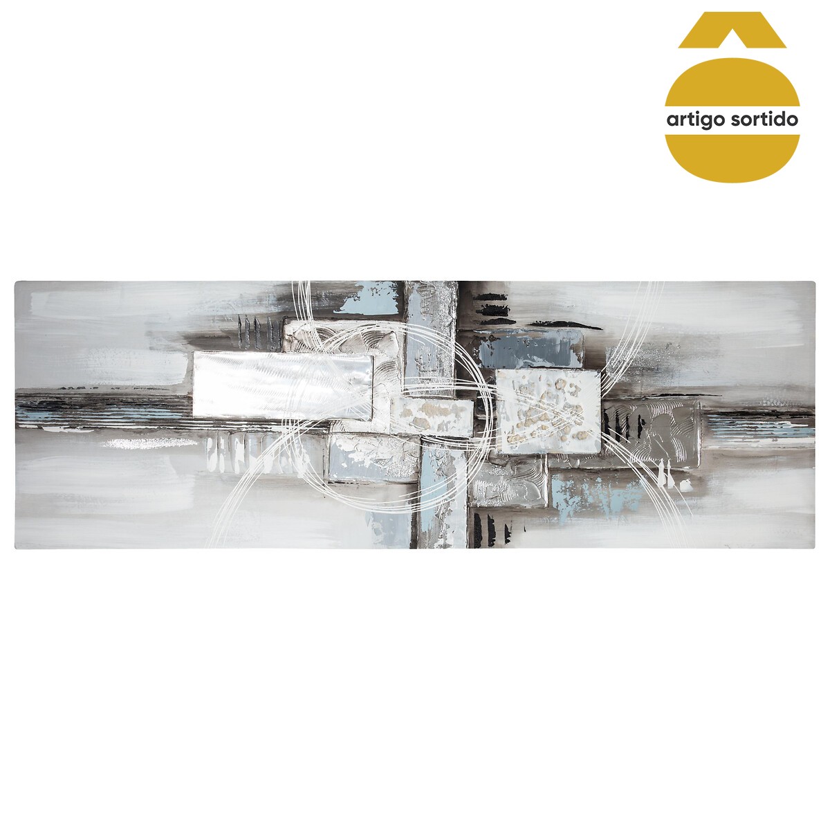 Quadro decorativo abstrato 50x3x150cm