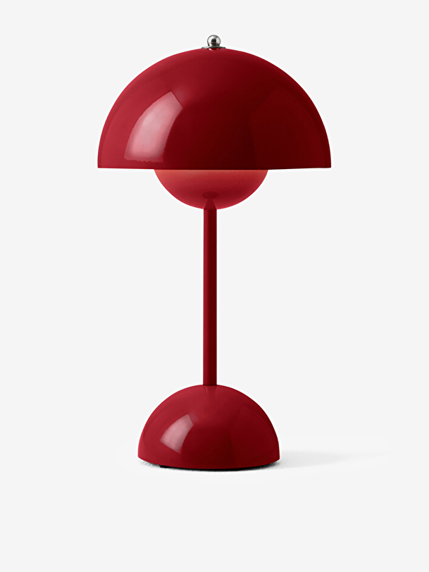 Lampe de table sans fil rechargeable flowerpot vp9 rouge vermillon - &tradition ebene
