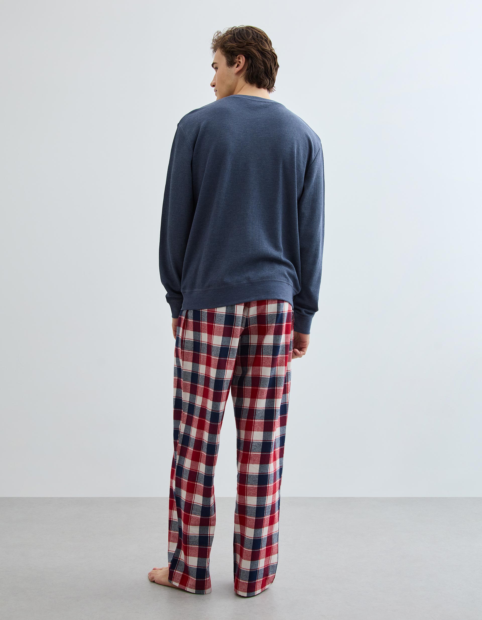 Pijama Xadrez, Homem, Azul Escuro