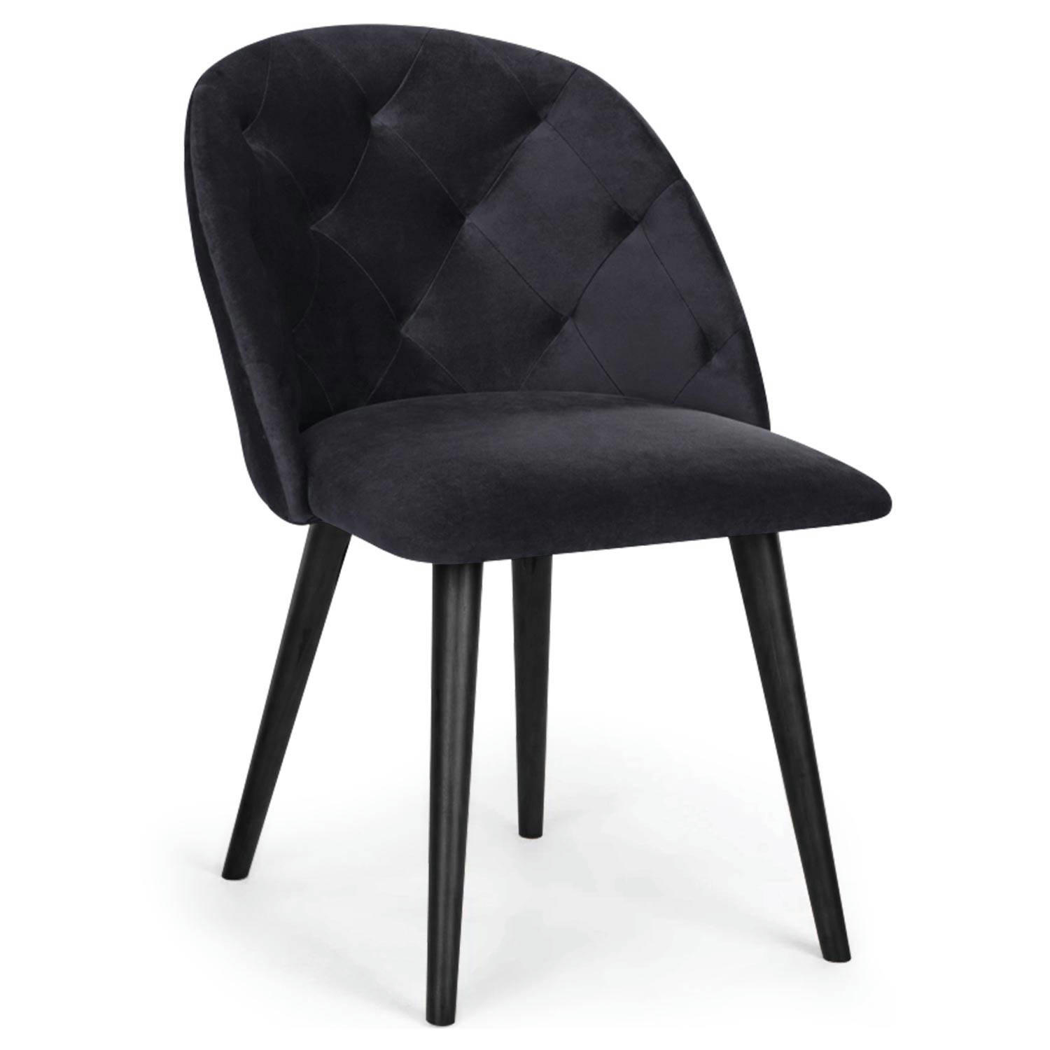 HONOR - Chaise velours noir