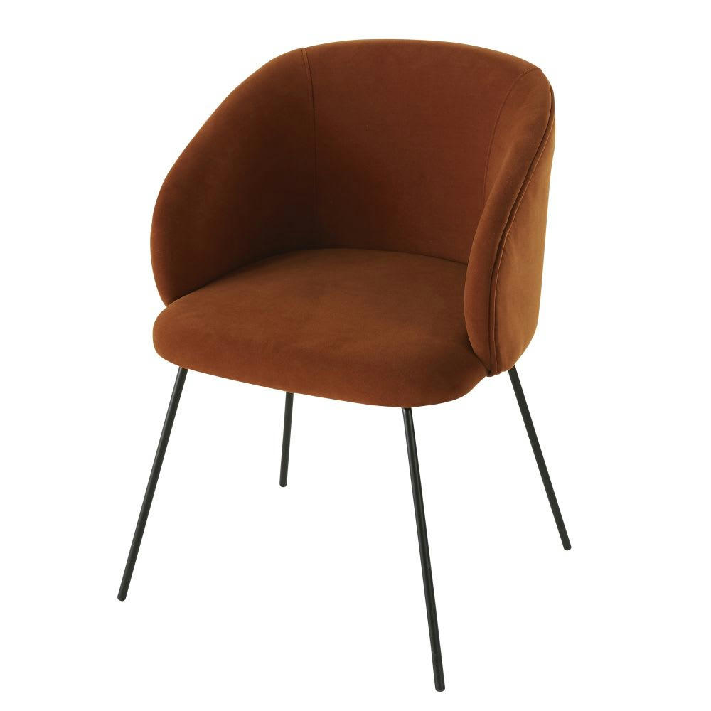 Wanda Business - Fauteuil professionnel en velours orange rouille
