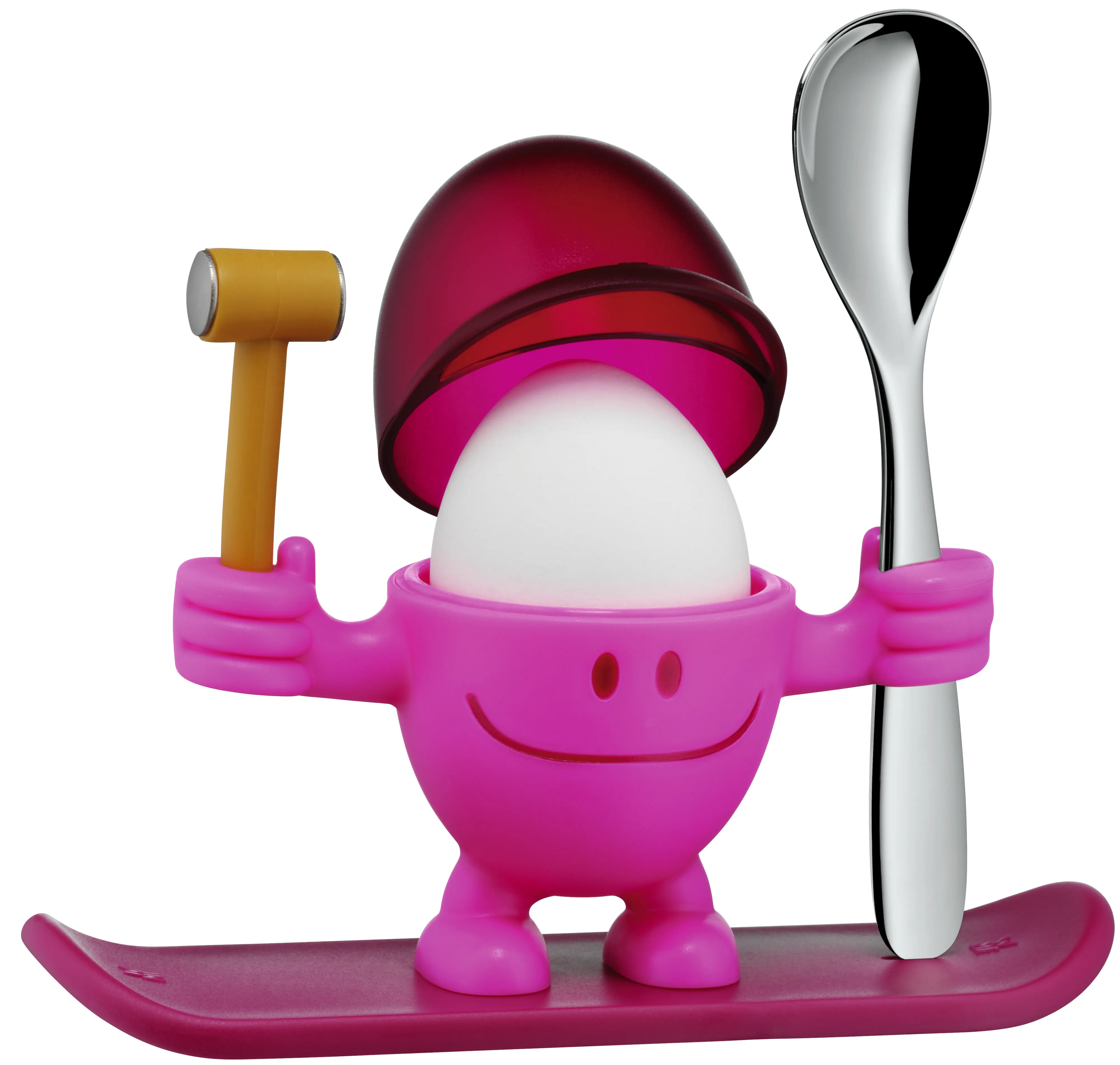 Egg cup set McEgg with spoon, pink 2-piece