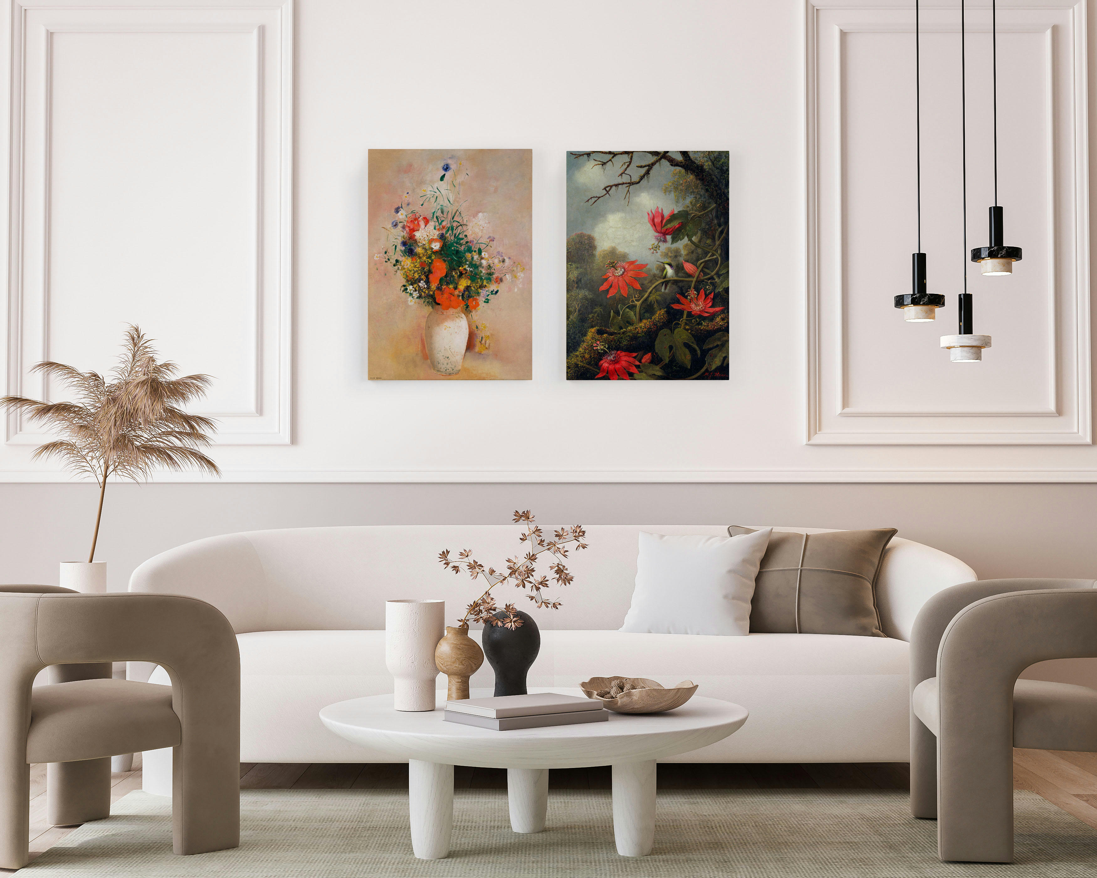 VASE OF FLOWERS - Peinture sur toile 60x40 imprimé HD pot de fleurs