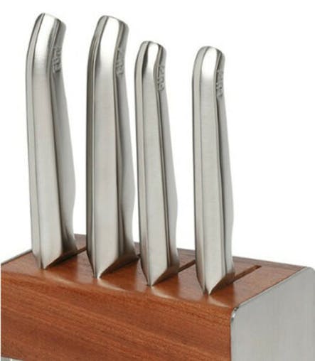 New Furi Pro 5 Piece Stainless Steel 5Pc Knife Block Set