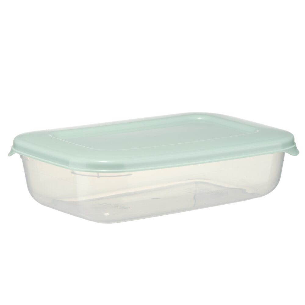 BoÎte alimentaire rectangulaire 1L plastique avec couvercle 13,5x20,5cm (3 modèles)
