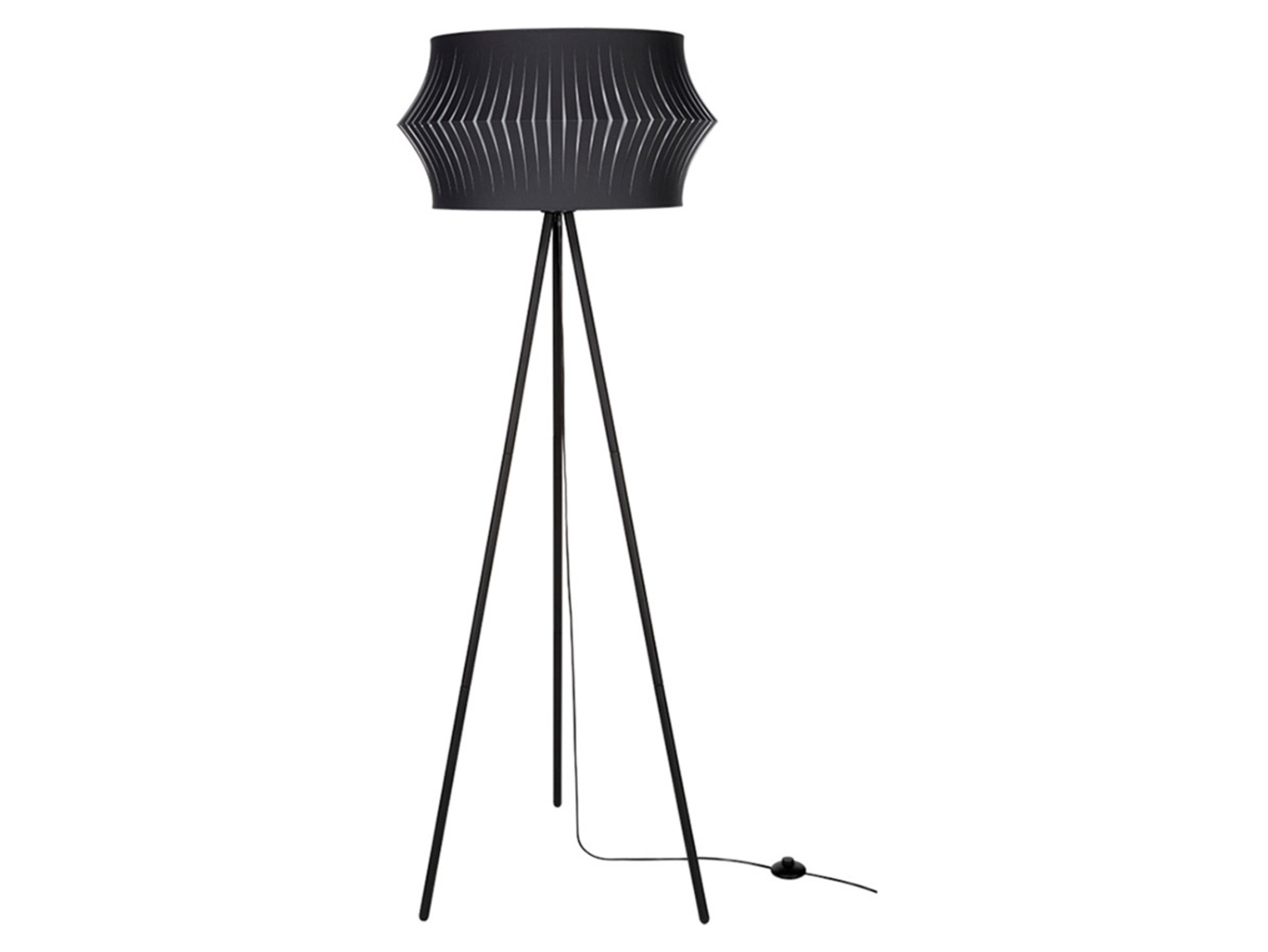 Lampa podłogowa Lotus tkaninowa czarna