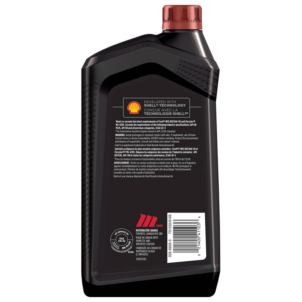 MotoMaster High Mileage 5W30 Conventional Engine/Motor Oil, 946-mL