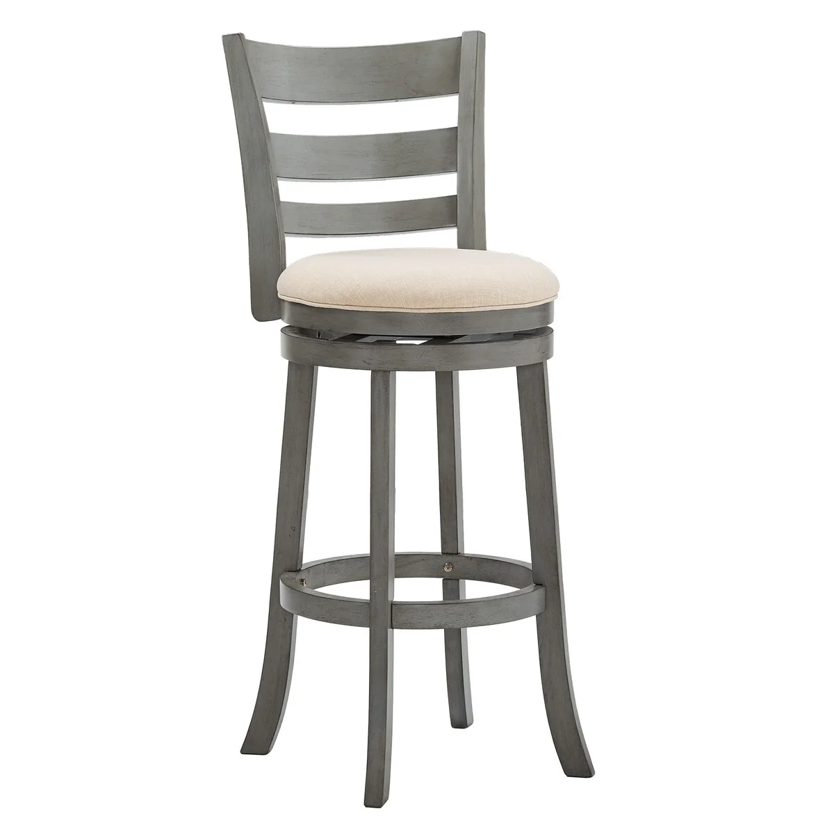 Verona Linen Ladder Back Swivel Bar Stool by iNSPIRE Q Classic