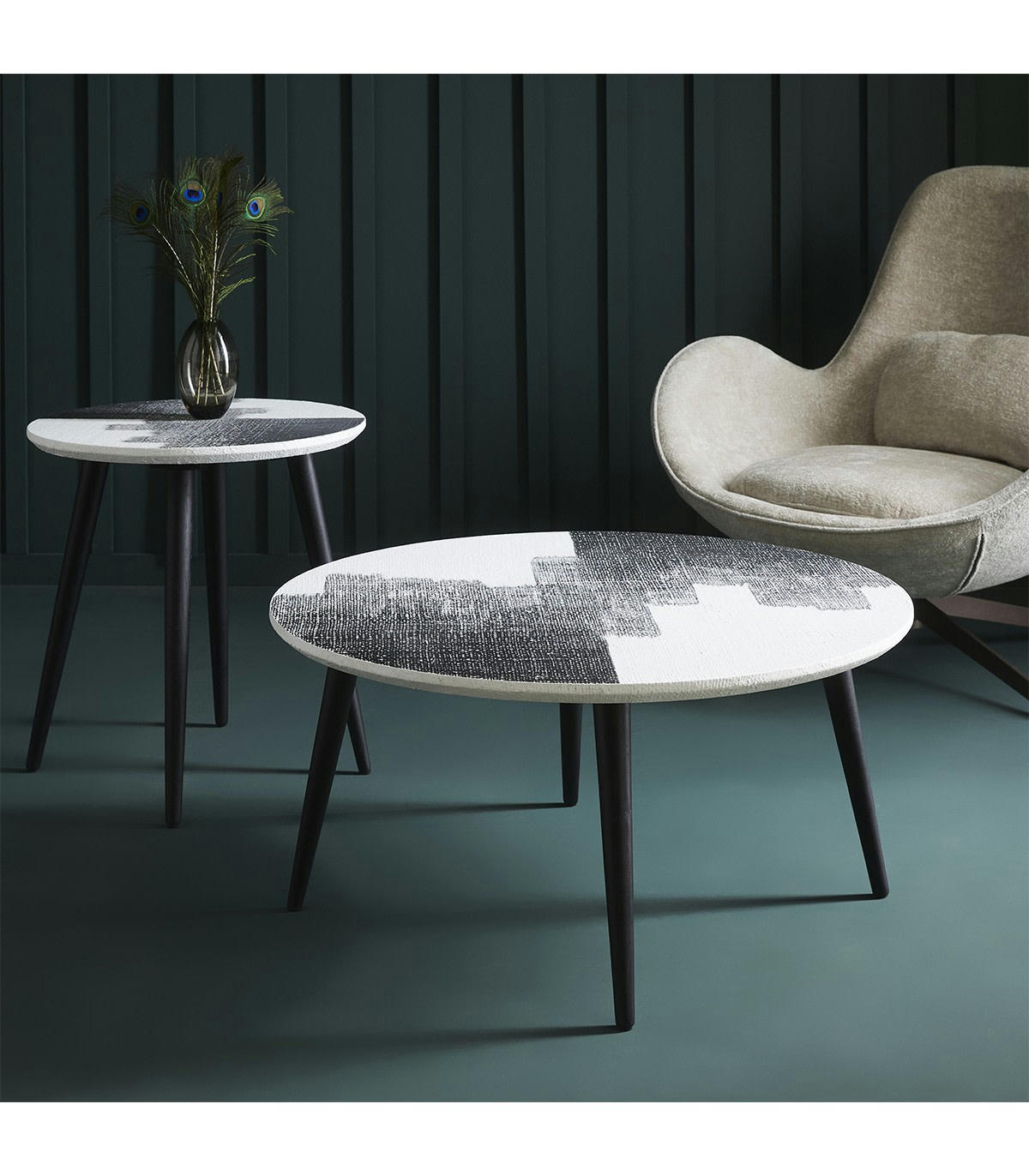 ABSTRACT - Table Basse Bicolore - H 38cm