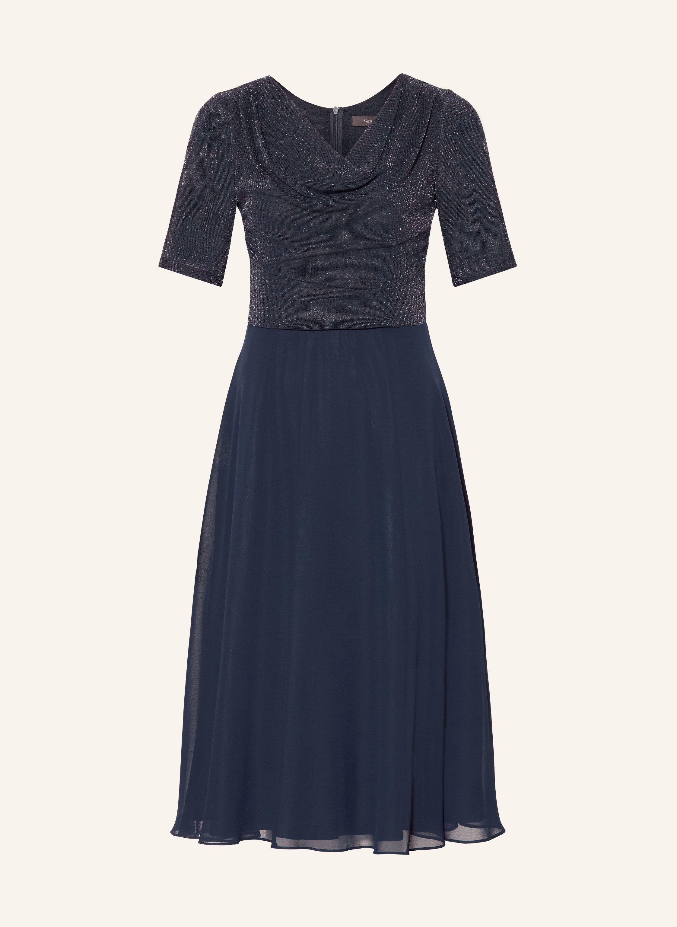 Vera Mont Kleid im Materialmix mit Glitzegarn
