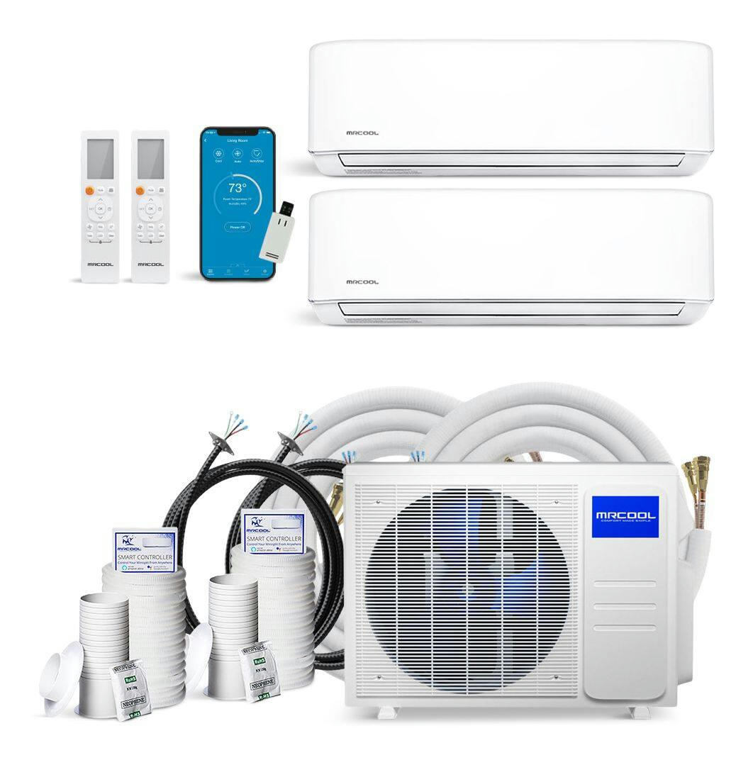 MRCOOL Ductless DIY Multi-Zone Heat Pump Package, 16-ft Install Kit, 24K BTU