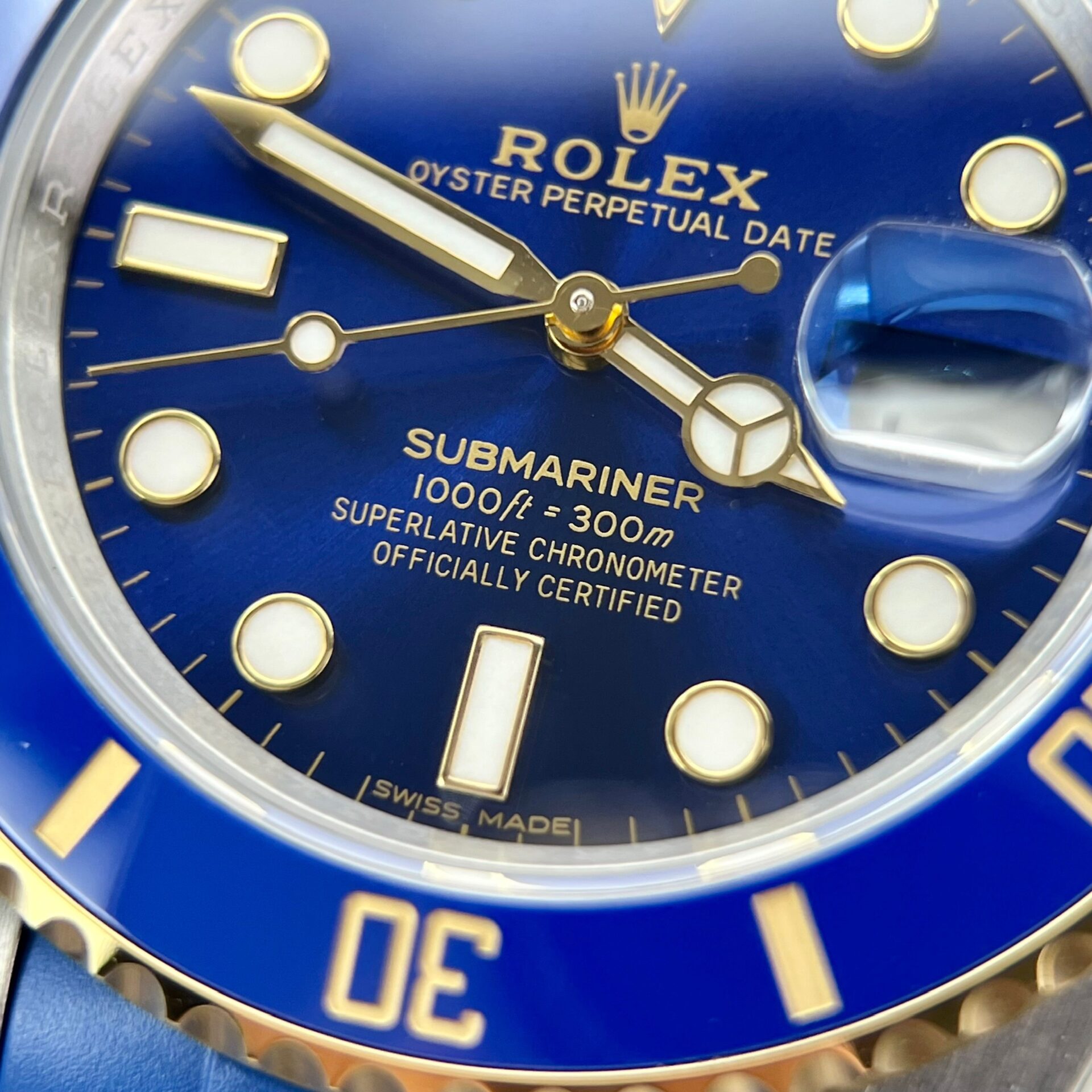 Rolex Submariner SS/YG Plated Blue Dial 40mm Oysterflex Super Clone