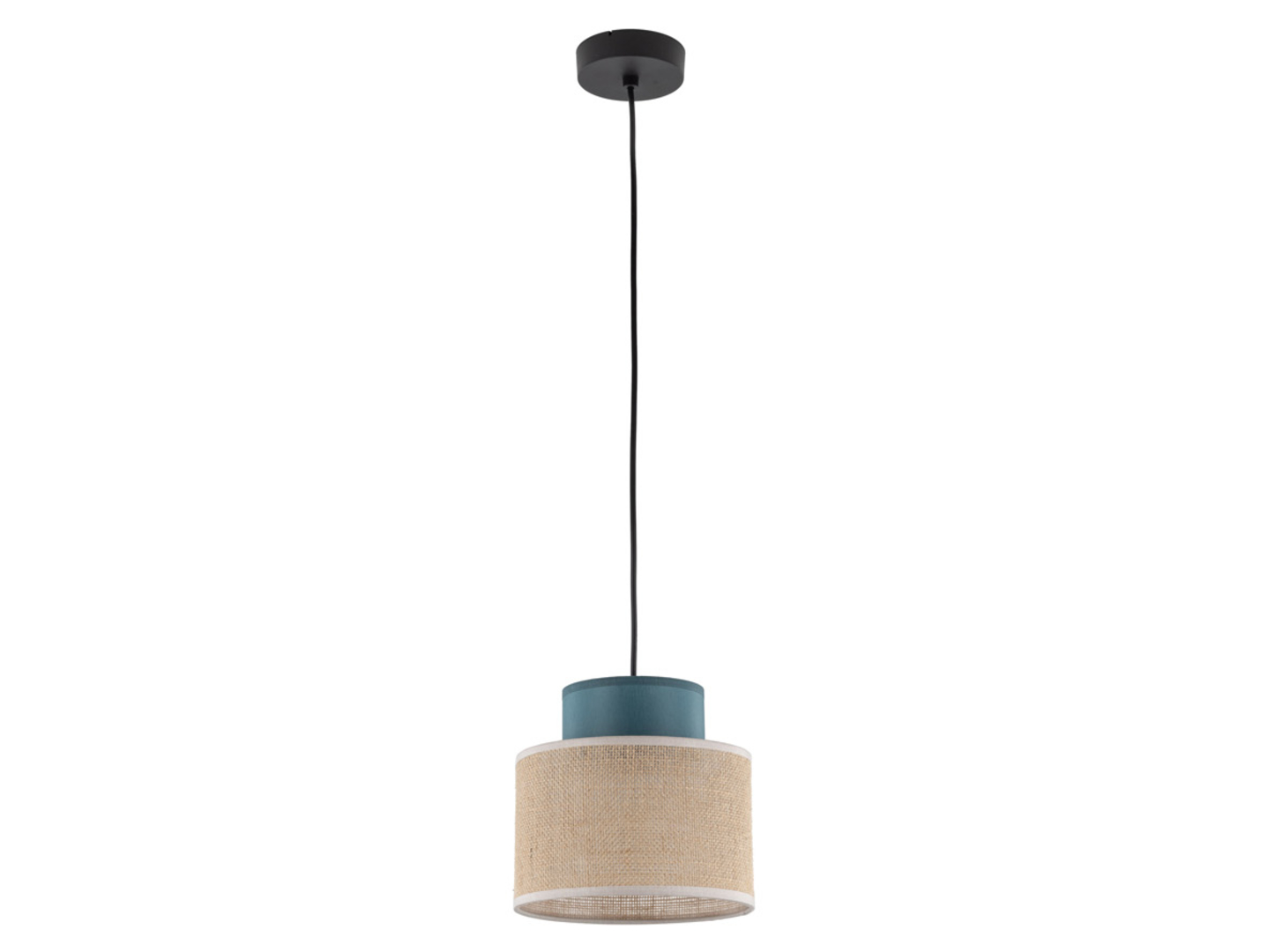 Lampa wisząca Duo Juta 160 cm tkaninowa beżowo-niebieska