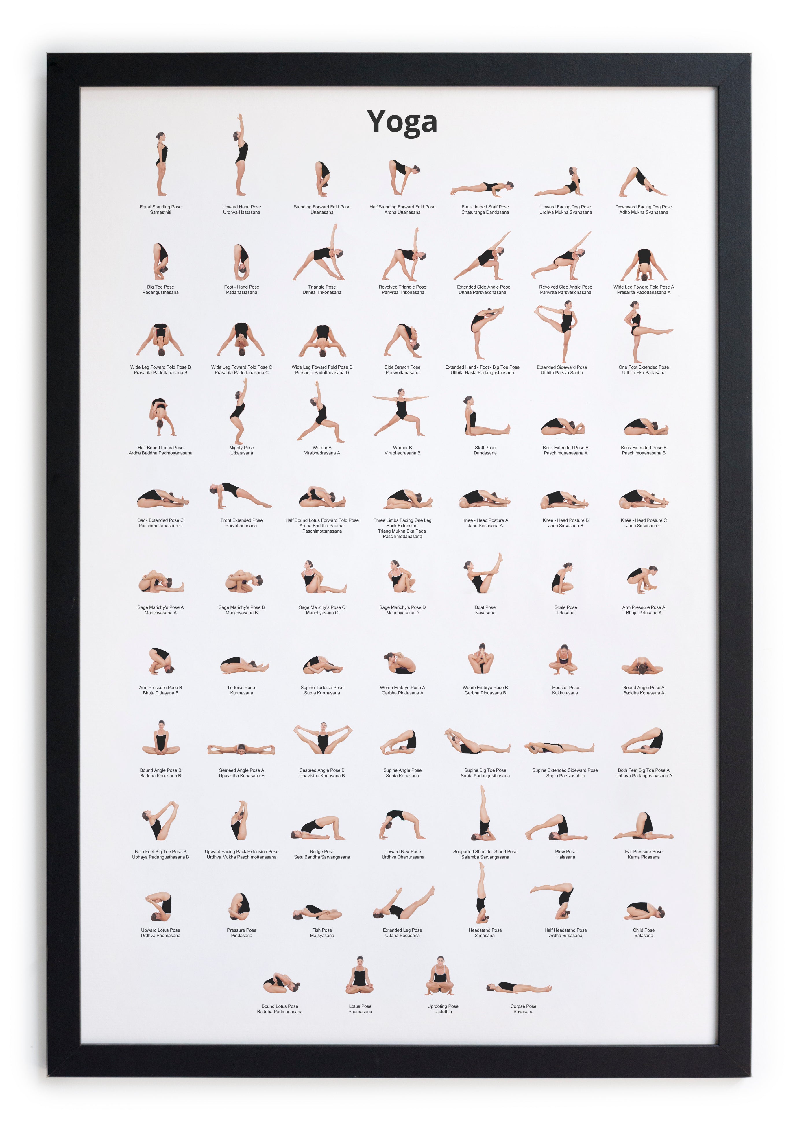 Zwarte lijst met kader 40x30 yoga