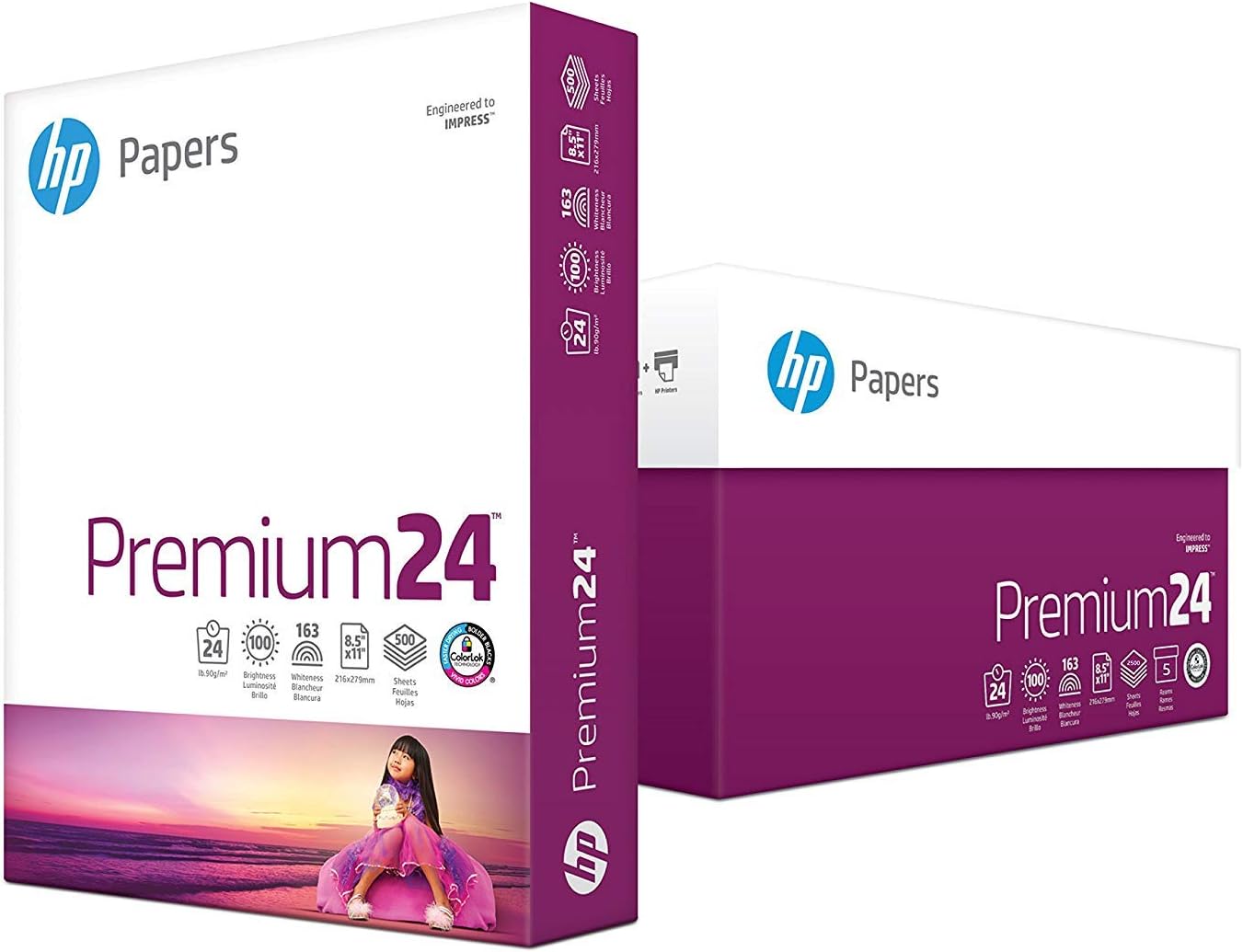 HP Printer Paper | 8.5 x 11 Paper | Premium 24 lb | 32 Case Pallet - 160,000 Sheets | 100 Bright | Made in USA - FSC Certified | 112400P