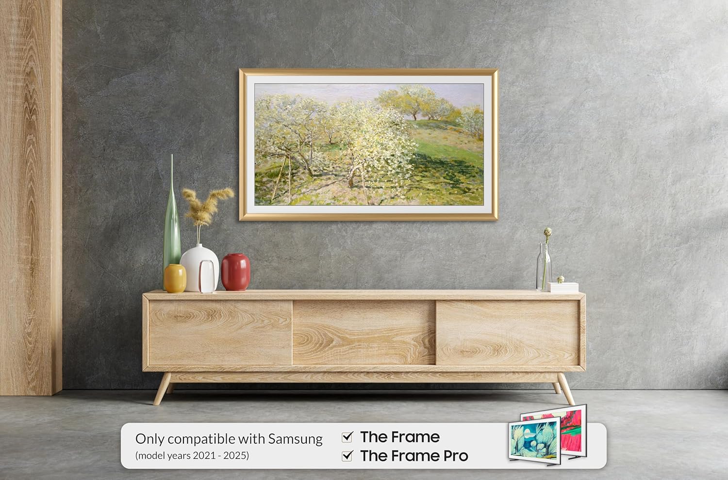 Pale Gold Prismatic 55 Alloy Deco TV Frame - Compatible ONLY with Samsung The Frame TVs (Fits 2021-2026  LS03A  LS03B  LS03C  LS03D  LS03FA)