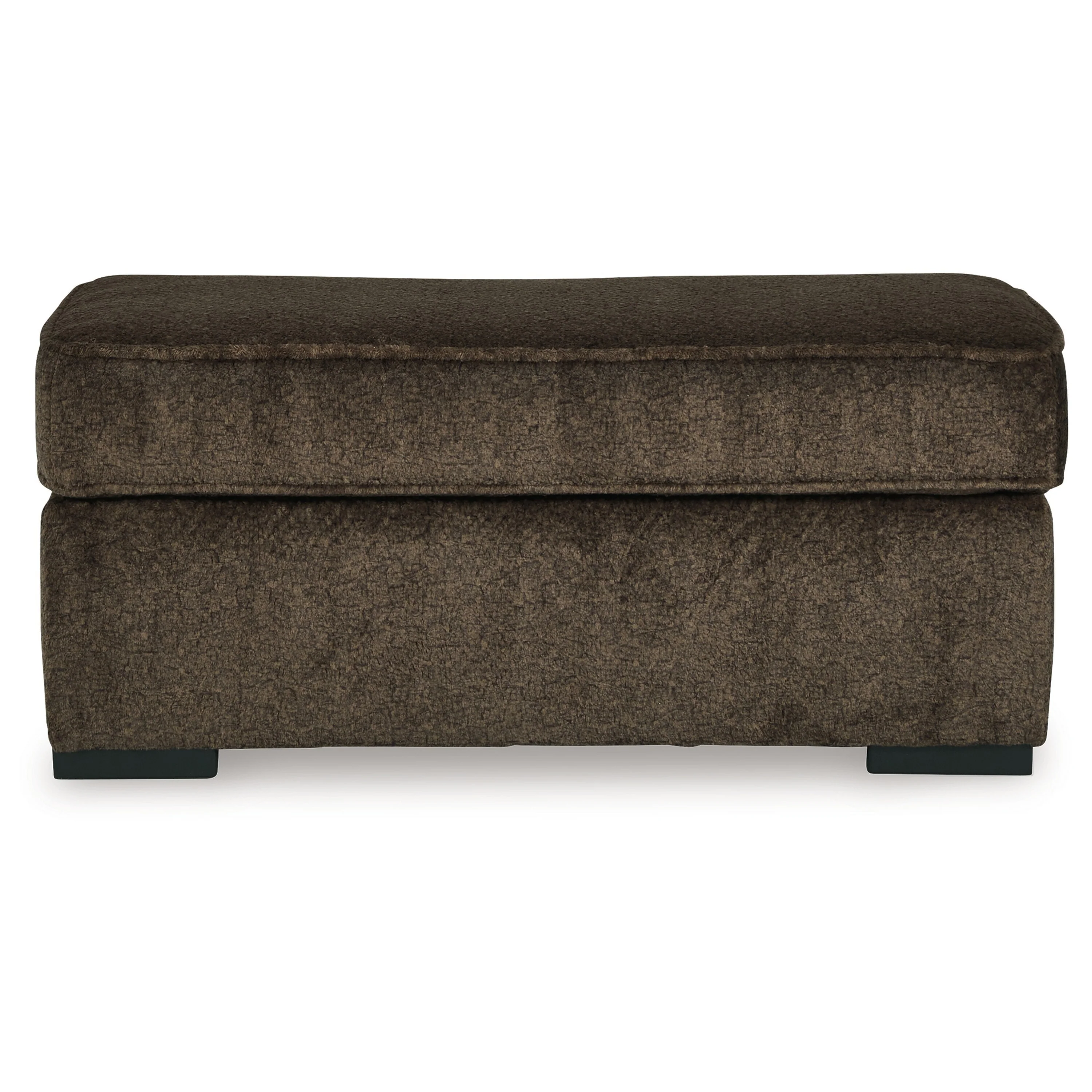 Ayle Ottoman with Low Profile Legs, Chocolate Brown Polyester 44 Inch