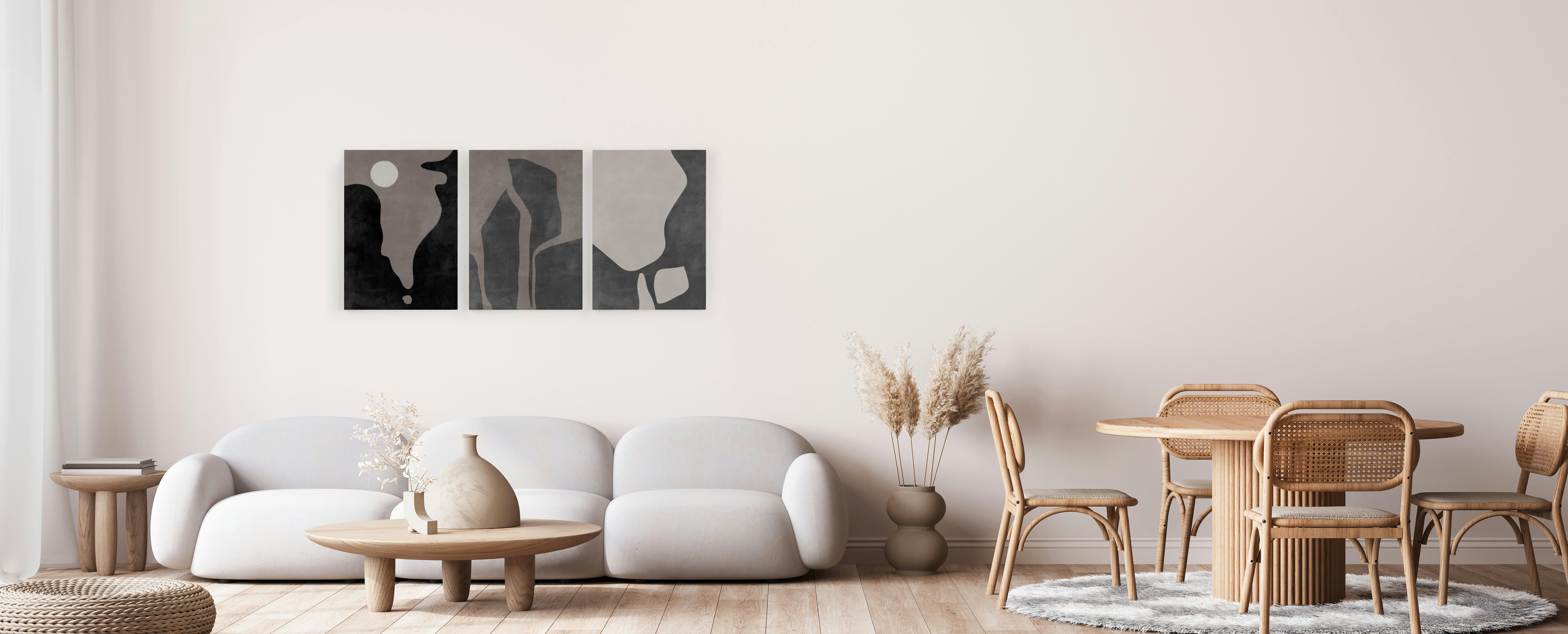 HILLS LANDSCAPE - Set 3 Peintures sur toile 60x40 imprimées colline