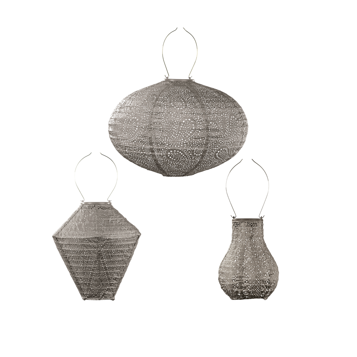 Lumiz solar lampion - taupe set - 3 stuks