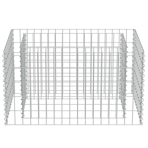 NNEVL Gabion Raised Bed Galvanised Steel 90x50x50 cm