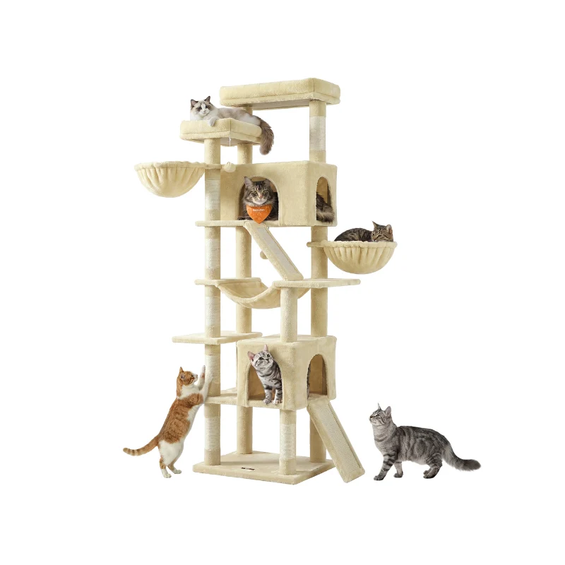 Collection Clawfy-Arbre à chat XXL pour foyers avec plusieurs chats