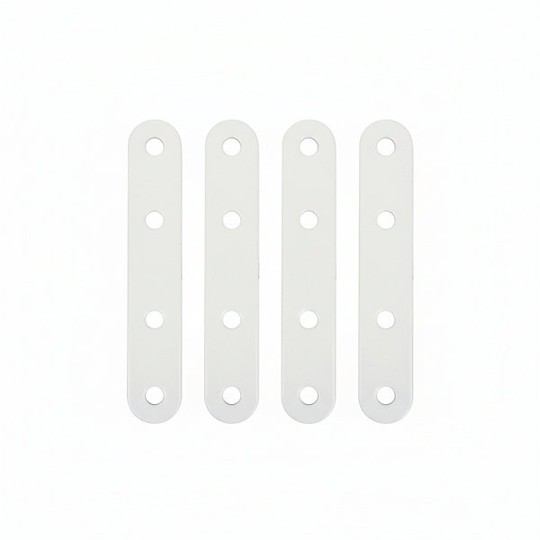 4 Pattes d'assemblage Acier Blanc L.80 x H.15 x EP.2mm